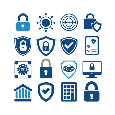 Security &amp; Privacy Icon Set Collection Vector for UI Documents Websites and Mobile Applicationsのイラスト素材