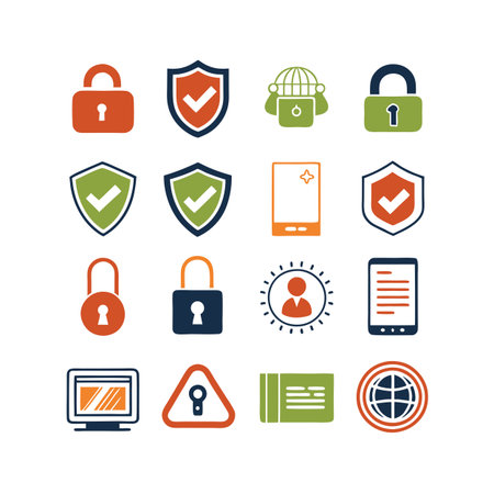 Security &amp; Privacy Icon Set Collection Vector for UI Documents Websites and Mobile Applicationsのイラスト素材