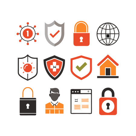 Security &amp; Privacy Icon Set Collection Vector for UI Documents Websites and Mobile Applicationsのイラスト素材