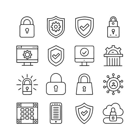 Security &amp; Privacy Icon Set Collection Vector for UI Documents Websites and Mobile Applicationsのイラスト素材