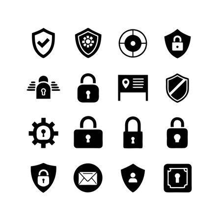 Security & Privacy Icon Set Collection Vector for UI Documents Websites and Mobile Applications
