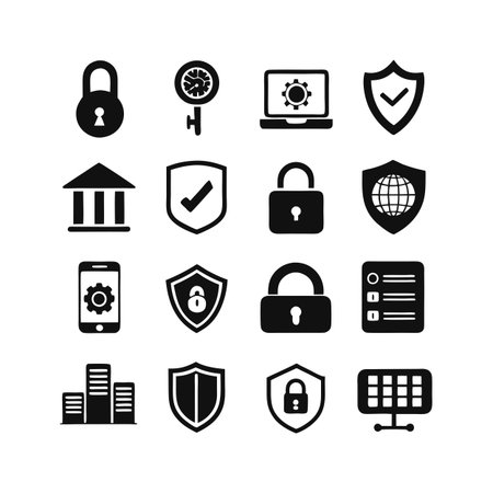 Security &amp; Privacy Icon Set Collection Vector for UI Documents Websites and Mobile Applicationsのイラスト素材