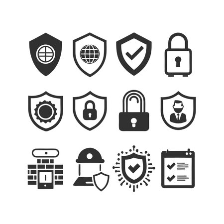 Security &amp; Privacy Icon Set Collection Vector for UI Documents Websites and Mobile Applicationsのイラスト素材