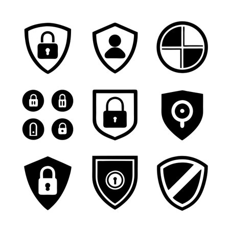 Security &amp; Privacy Icon Set Collection Vector for UI Documents Websites and Mobile Applicationsのイラスト素材