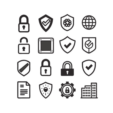 Security & Privacy Icon Set Collection Vector for UI Documents Websites and Mobile Applications