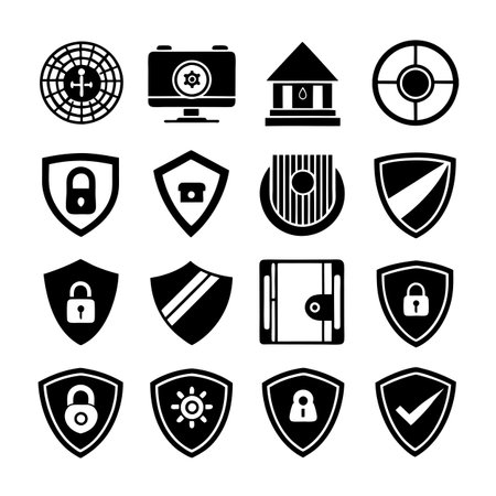 Security &amp; Privacy Icon Set Collection Vector for UI Documents Websites and Mobile Applicationsのイラスト素材