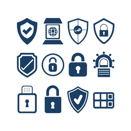Security &amp; Privacy Icon Set Collection Vector for UI Documents Websites and Mobile Applicationsのイラスト素材