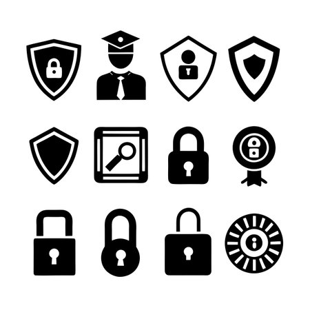 Security &amp; Privacy Icon Set Collection Vector for UI Documents Websites and Mobile Applicationsのイラスト素材