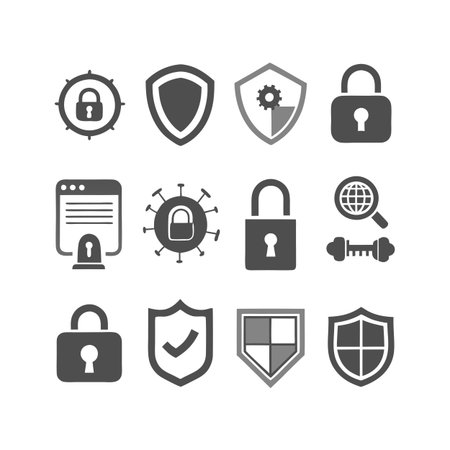 Security &amp; Privacy Icon Set Collection Vector for UI Documents Websites and Mobile Applicationsのイラスト素材