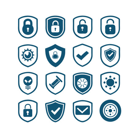 Security &amp; Privacy Icon Set Collection Vector for UI Documents Websites and Mobile Applicationsのイラスト素材