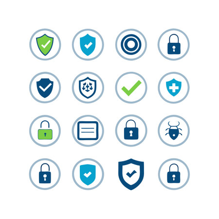 Security &amp; Privacy Icon Set Collection Vector for UI Documents Websites and Mobile Applicationsのイラスト素材