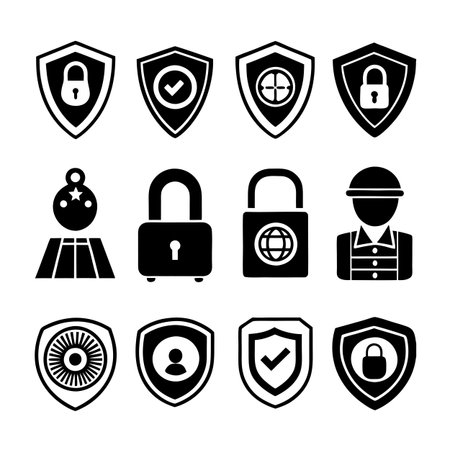 Security &amp; Privacy Icon Set Collection Vector for UI Documents Websites and Mobile Applicationsのイラスト素材