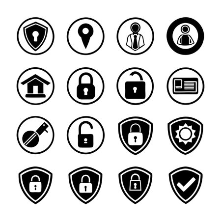 Security &amp; Privacy Icon Set Collection Vector for UI Documents Websites and Mobile Applicationsのイラスト素材