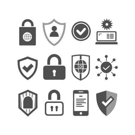 Security &amp; Privacy Icon Set Collection Vector for UI Documents Websites and Mobile Applicationsのイラスト素材
