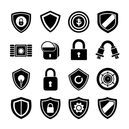 Security &amp; Privacy Icon Set Collection Vector for UI Documents Websites and Mobile Applicationsのイラスト素材