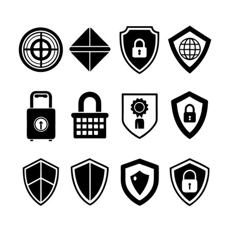 Security &amp; Privacy Icon Set Collection Vector for UI Documents Websites and Mobile Applicationsのイラスト素材