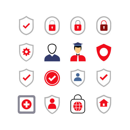 Security &amp; Privacy Icon Set Collection Vector for UI Documents Websites and Mobile Applicationsのイラスト素材