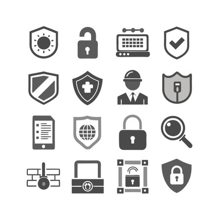 Security &amp; Privacy Icon Set Collection Vector for UI Documents Websites and Mobile Applicationsのイラスト素材