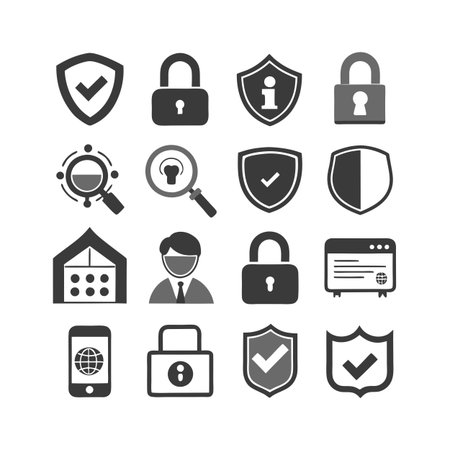 Security &amp; Privacy Icon Set Collection Vector for UI Documents Websites and Mobile Applicationsのイラスト素材