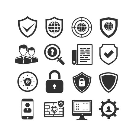 Security &amp; Privacy Icon Set Collection Vector for UI Documents Websites and Mobile Applicationsのイラスト素材