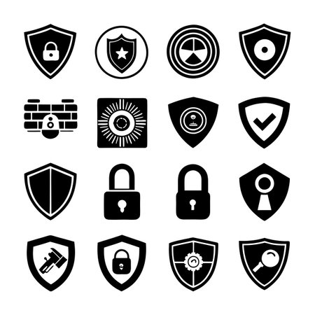 Security &amp; Privacy Icon Set Collection Vector for UI Documents Websites and Mobile Applicationsのイラスト素材