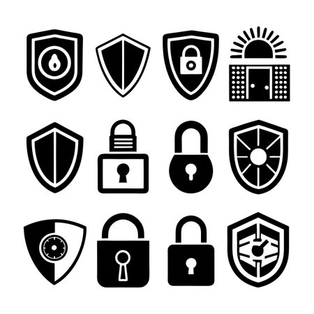 Security &amp; Privacy Icon Set Collection Vector for UI Documents Websites and Mobile Applicationsのイラスト素材