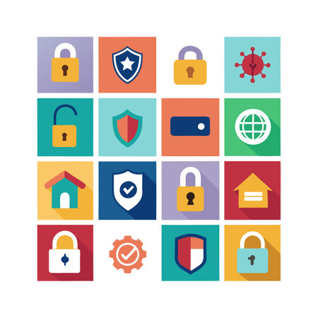 Security &amp; Privacy Icon Set Collection Vector for UI Documents Websites and Mobile Applicationsのイラスト素材