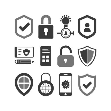 Security &amp; Privacy Icon Set Collection Vector for UI Documents Websites and Mobile Applicationsのイラスト素材