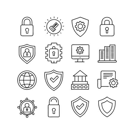 Security &amp; Privacy Icon Set Collection Vector for UI Documents Websites and Mobile Applicationsのイラスト素材