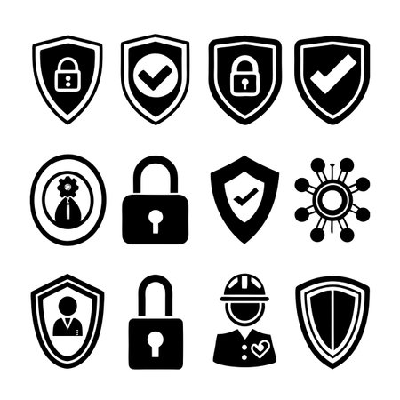 Security &amp; Privacy Icon Set Collection Vector for UI Documents Websites and Mobile Applicationsのイラスト素材