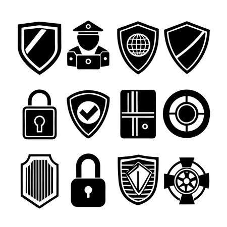 Security &amp; Privacy Icon Set Collection Vector for UI Documents Websites and Mobile Applicationsのイラスト素材