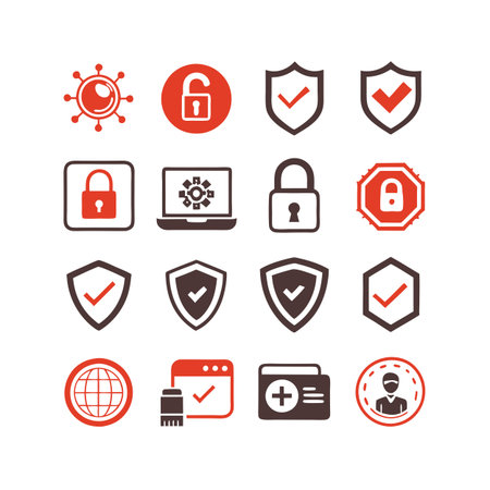 Security &amp; Privacy Icon Set Collection Vector for UI Documents Websites and Mobile Applicationsのイラスト素材