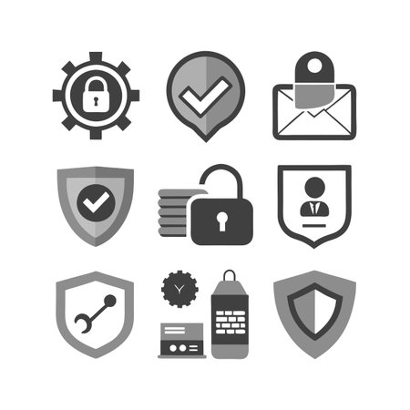 Security &amp; Privacy Icon Set Collection Vector for UI Documents Websites and Mobile Applicationsのイラスト素材