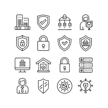 Security &amp; Privacy Icon Set Collection Vector for UI Documents Websites and Mobile Applicationsのイラスト素材