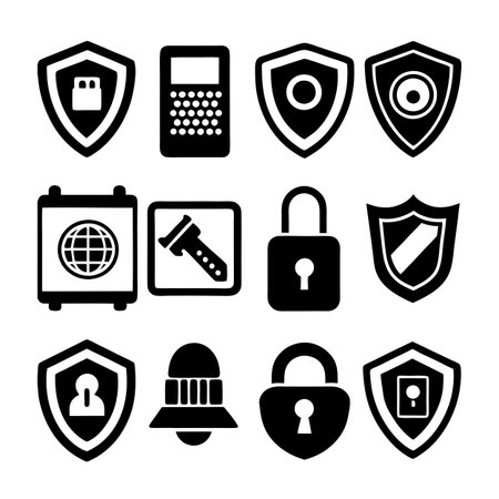 Security &amp; Privacy Icon Set Collection Vector for UI Documents Websites and Mobile Applicationsのイラスト素材