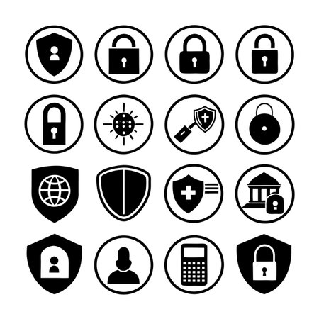 Security &amp; Privacy Icon Set Collection Vector for UI Documents Websites and Mobile Applicationsのイラスト素材