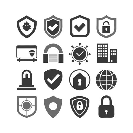 Security &amp; Privacy Icon Set Collection Vector for UI Documents Websites and Mobile Applicationsのイラスト素材