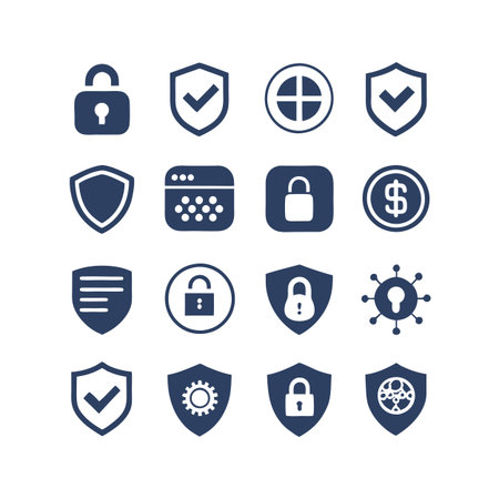 Security &amp; Privacy Icon Set Collection Vector for UI Documents Websites and Mobile Applicationsのイラスト素材