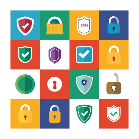 Security &amp; Privacy Icon Set Collection Vector for UI Documents Websites and Mobile Applicationsのイラスト素材