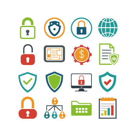 Security &amp; Privacy Icon Set Collection Vector for UI Documents Websites and Mobile Applicationsのイラスト素材