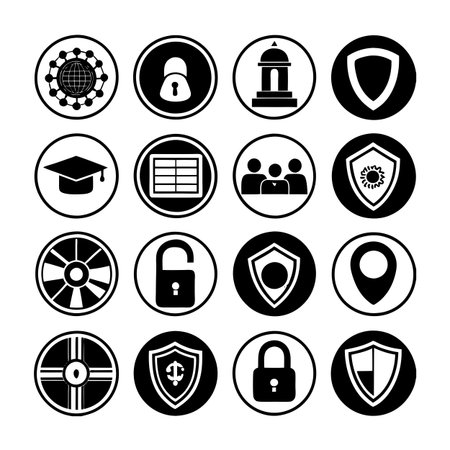 Security &amp; Privacy Icon Set Collection Vector for UI Documents Websites and Mobile Applicationsのイラスト素材
