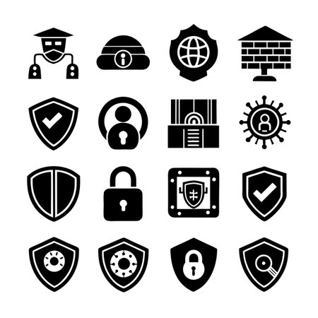 Security &amp; Privacy Icon Set Collection Vector for UI Documents Websites and Mobile Applicationsのイラスト素材