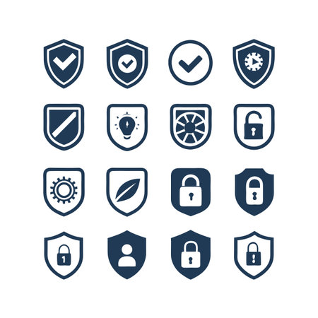 Security &amp; Privacy Icon Set Collection Vector for UI Documents Websites and Mobile Applicationsのイラスト素材