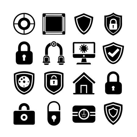 Security &amp; Privacy Icon Set Collection Vector for UI Documents Websites and Mobile Applicationsのイラスト素材