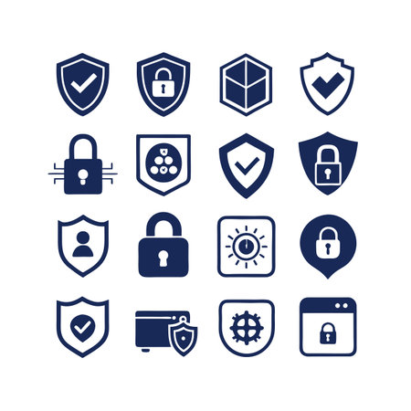Security &amp; Privacy Icon Set Collection Vector for UI Documents Websites and Mobile Applicationsのイラスト素材