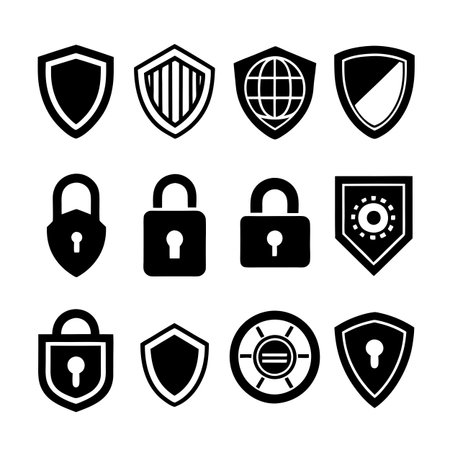 Security &amp; Privacy Icon Set Collection Vector for UI Documents Websites and Mobile Applicationsのイラスト素材