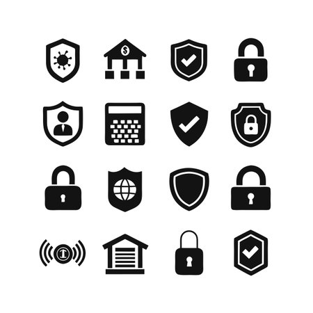 Security &amp; Privacy Icon Set Collection Vector for UI Documents Websites and Mobile Applicationsのイラスト素材