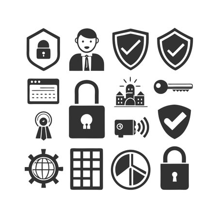 Security &amp; Privacy Icon Set Collection Vector for UI Documents Websites and Mobile Applicationsのイラスト素材