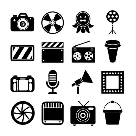 Entertainment and Media Icon Set Collection Vector for UI Documents Websites and Mobile Applicationsのイラスト素材