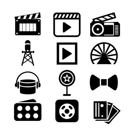 Entertainment and Media Icon Set Collection Vector for UI Documents Websites and Mobile Applicationsのイラスト素材